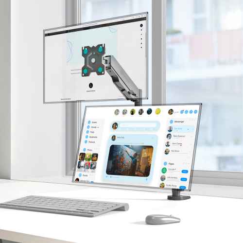 Desk Mount for Three Monitors 13"-32" max 18 lbs, Tilt-Swivel, with Rotation, Black G140 - Image 2