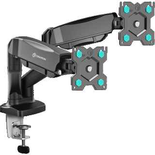 Desk Mount for Two Monitors 13"-32" max 18 lbs, Tilt-Swivel, with Rotation, Black G160