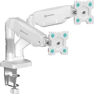Desk Mount 2 x 13"-32" max load 18 lbs, Tilt-Swivel, with Rotation, White G160