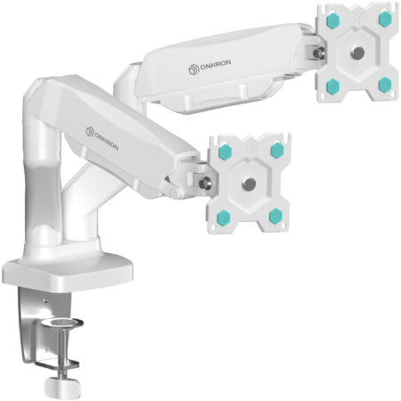 Desk Mount 2 x 13"-32" max load 18 lbs, Tilt-Swivel, with Rotation, White G160