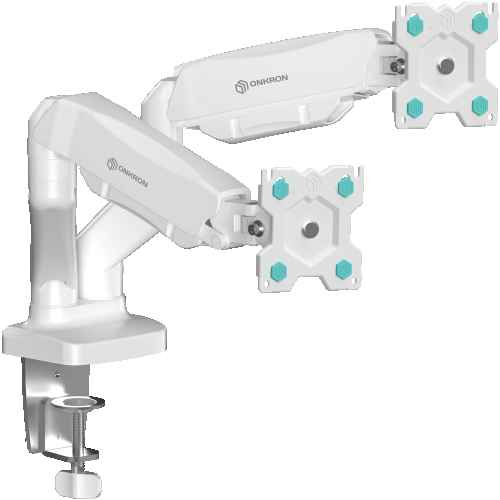 Desk Mount 2 x 13"-32" max load 18 lbs, Tilt-Swivel, with Rotation, White G160