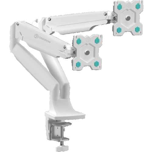 Desk Mount for Two Monitors 13"-32" max 20 lbs, Tilt-Swivel, with Rotation, White G200 - Image 5