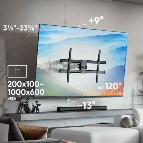 TV mount 42?-120? Tilting and Swiveling, white-black M10 - Image 2