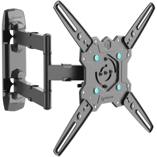 Tilting and swiveling TV bracket for 32"-65" with rotation max 90 lbs, black M4R