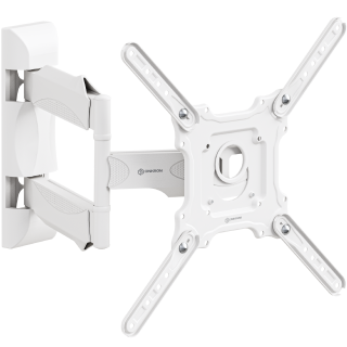 Tilting and swiveling TV bracket for 32"-65" max 77 lbs, white M4