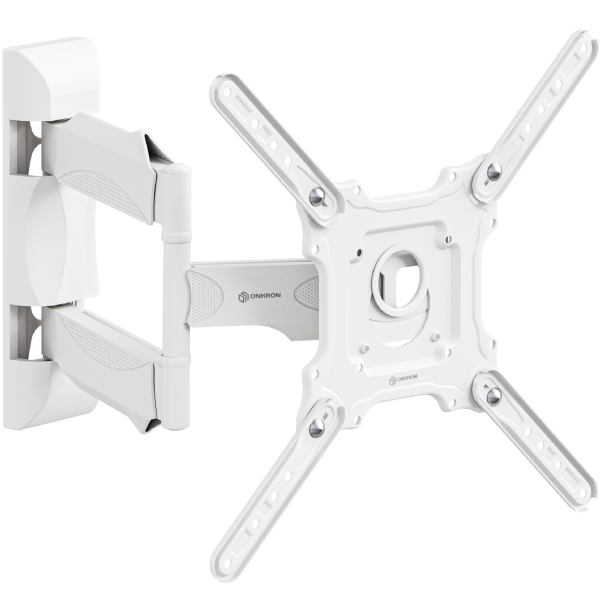 Tilting and swiveling TV bracket for 32"-65" max 77 lbs, white M4