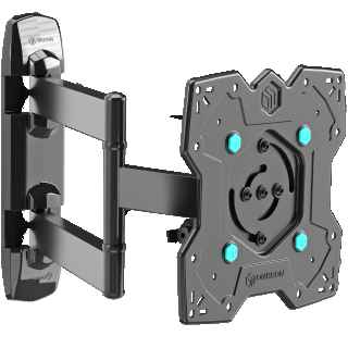 Tilting and swiveling TV bracket for 17"-43" with rotation max 77 lbs, black M4SR