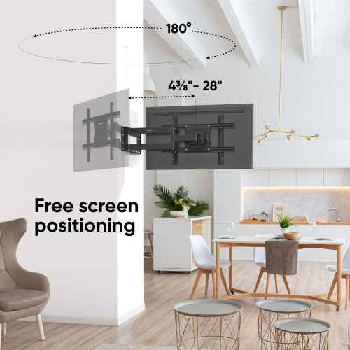 Tilting and swiveling TV bracket for 40"-75" max 150 lbs, black M7L - Image 2