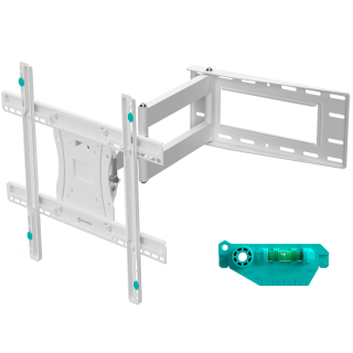 Tilting and swiveling TV bracket for 40"-75" max 150 lbs, white M7L