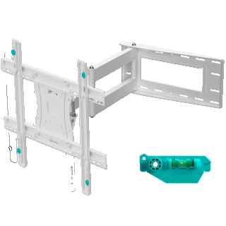 Tilting and swiveling TV bracket for 40"-75" max 150 lbs, white M7L