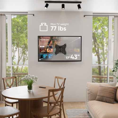 Tilting and swiveling TV bracket for 17"-43" max 77 lbs, black NP24