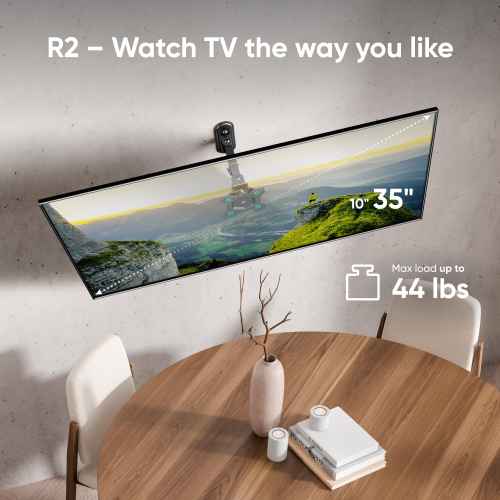 Tilting and swiveling bracket for TV or monitor 10"-35" with rotation max 44 lbs, black R2 - Image 2