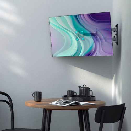 Tilting and swiveling bracket for TV or monitor 10"-35" with rotation max 44 lbs, black R4 - Image 2