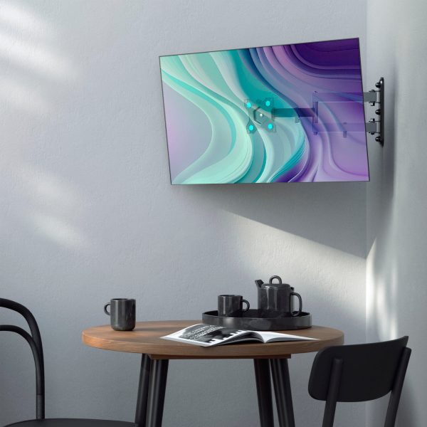 Tilting and swiveling bracket for TV or monitor 10"-35" with rotation max 44 lbs, black R4 - Image 2