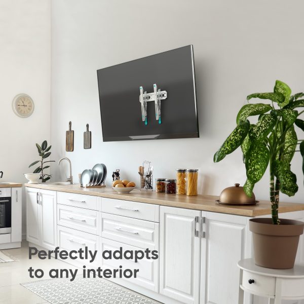 Tilting TV bracket for 32"-70" max 132 lbs, white TM5 - Image 3