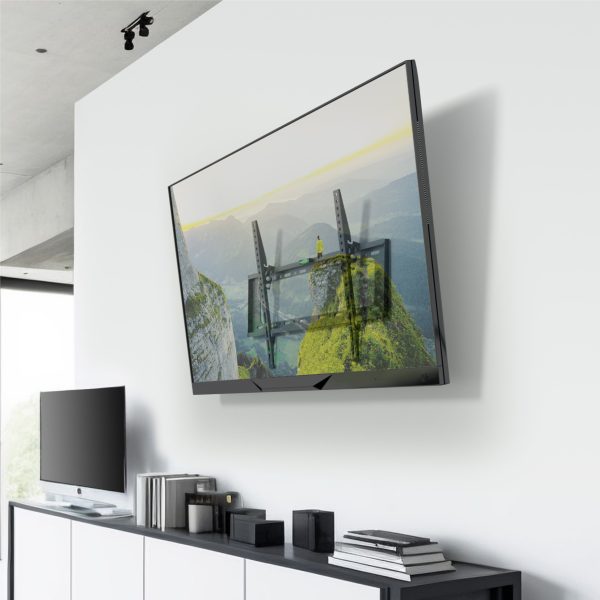 Tilting TV bracket for 37"-70" max 121 lbs, black TME-64B - Image 2