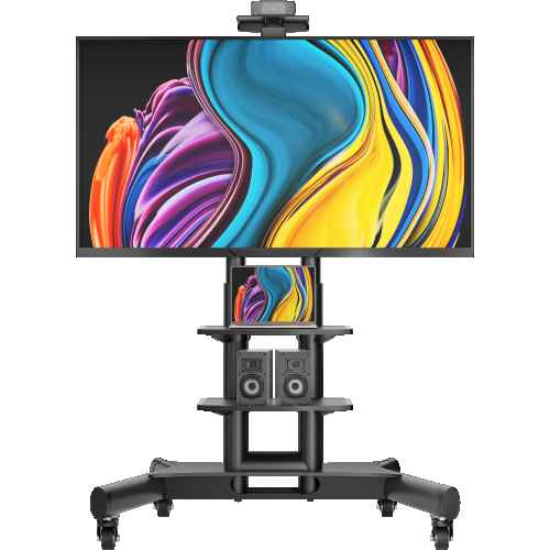 Mobile TV stand for TVs and professional displays 40"-70", max 133 lbs, black TS1552 - Image 2