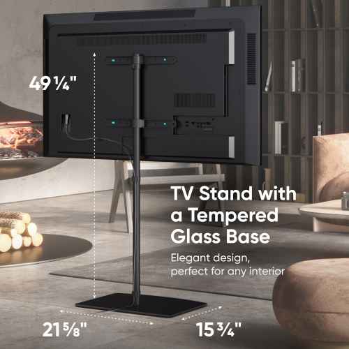 Interior TV stand for 30"-60" max 90 lbs, swivel, black TS5065 - Image 2