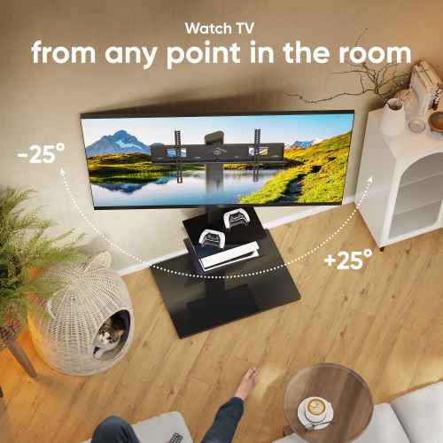 Interior TV stand with bracket 32"-65", max 88.2 lbs, black TS5550 - Image 5