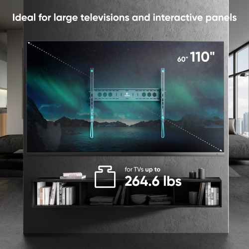 Tilting bracket for TV or interactive boards 60"-110" max 265 lbs, black UT12 - Image 2