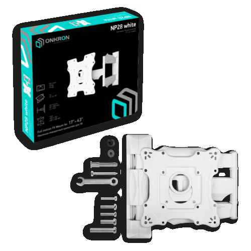 Full Motion TV Wall Mount for 17" to 43-inch Screens up to 77 lbs NP28, White - Image 3