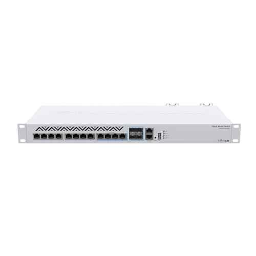 MikroTik Cloud Router Switch 312-4C+8XG-RM with 8 x 1G/2.5G/5G/10G RJ45 Ethernet LAN, 4x Combo ports (1G/2.5G/5G/10G RJ45 Ethernet LAN or 10G SFP+), 1x LAN port for management, RouterOS L5 or SwitchOS (dual boot), 1U rackmount enclosure, Du