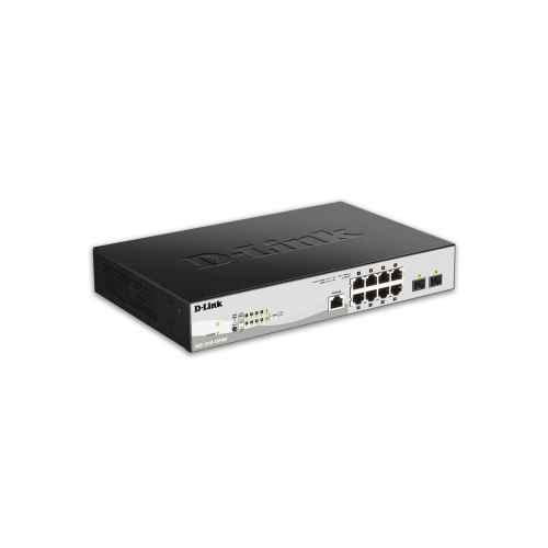 D-Link DGS 1210-10P/ME - Commutateur - G?r? - 8 x 10/100/1000 (PoE) + 2 x Gigabit SFP - Montable sur rack - PoE (78 W)