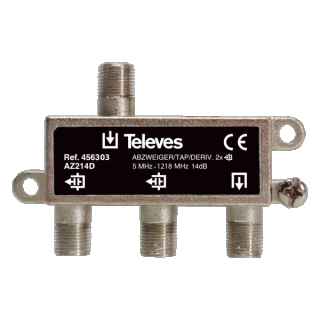 Tap-opp 2 CATV Outpust Connector F 14dB Televes