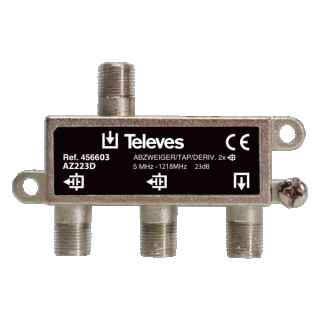 Taps of 2 CATV Outputs Connector F 23dB of Televes