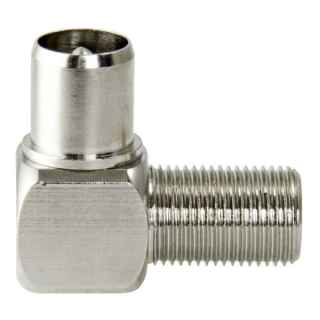"F" Female - "IEC" Male Elbowed Adapter