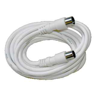TV Antenna Cable 2.5m RG59 IEC Male/Female White Televes
