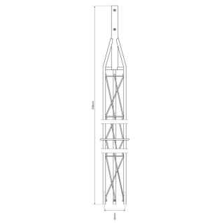 180 SE Tower Upper Section with Ring 2.5m Zinc + RCP Televes