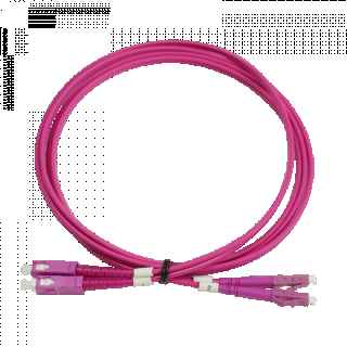 Multimode Fiber Optic Patch Cord OM4 3mm Duplex LC/PC ? SC/PC LSFH 2m