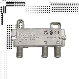 Televes DTT and SAT 2 Outputs Splitter with 4 dB F Connector