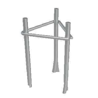 180 SE Tower Fixed Embedded Base Zinc + RCP Televes