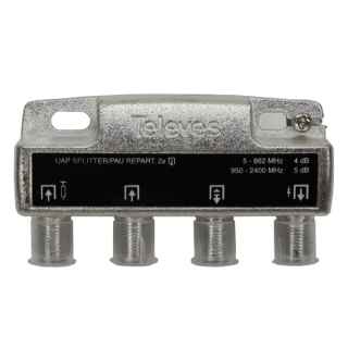 PAU splitter 2 outputs with connector F Televes
