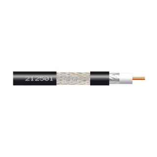 Coaxial cable T100 CU / AL PE exterior in black color in 100m coil