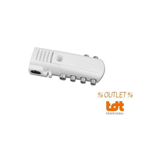 Amplificatore TV 4 Uscite + Antenna 47-790MHz – F, 11-16dB, LTE700 Ready, Bianco