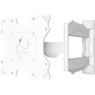 Full Motion TV Wall Mount for 17" to 43-inch Screens up to 77 lbs NP28, White