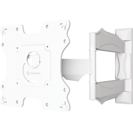 Full Motion TV Wall Mount for 17" to 43-inch Screens up to 77 lbs NP28, White