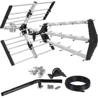 415048 Tri-Boom Outdoor Compact Chrome Antenna