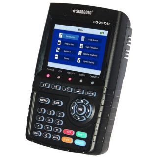 Stargold Hd Digital Satellite Finder Meter TV signal Finder Meter DVBS/ DVBS2 HD Digital Satellite Signal Detector FTA 1080P HD MPEG-2/ MPEG-4 – Black