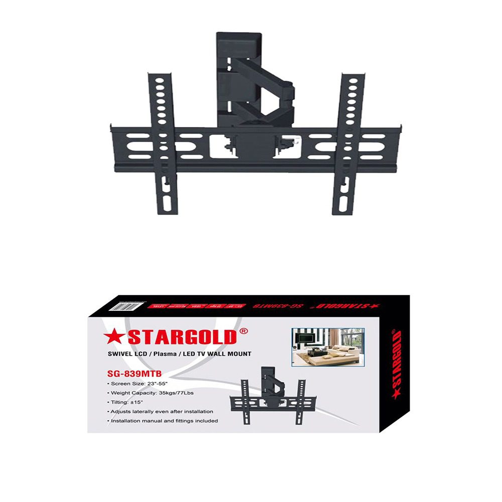 Stargold TV Wall Mount for 23-55 Inches TV Monitor Wall Mount Max VESA 400 x 400mm Loading Capacity 35kg Full Motion TV Mount With 1 Year Warranty %count(title) +254720548999 Stargold TV Wall Mount for 23-55 Inches TV Monitor Wall Mount Max VESA 400 x 400mm Loading Capacity 35kg Full Motion TV Mount With 1 Year Warranty - Image 2