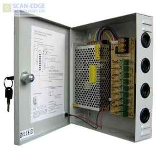 CCTV Power Supply With Lockable Box 10Amps 9 Channels