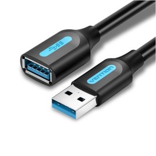 Vention 1.5M USB 3.0 A Male to A Female Extension Cable black PVC Type, CBHBG