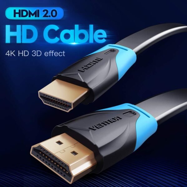 Vention Flat HDMI Cable 3M Black %count(title) +254720548999 Vention Flat HDMI Cable 3M Black