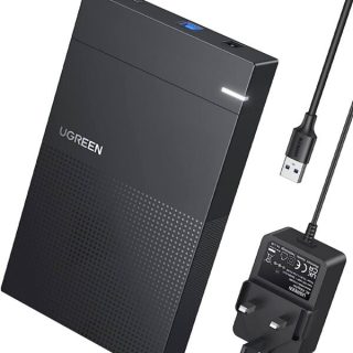 UGREEN USB 3.0 3.5″/2.5″ Hard Drive Enclosure with UK Power Adapter – US222