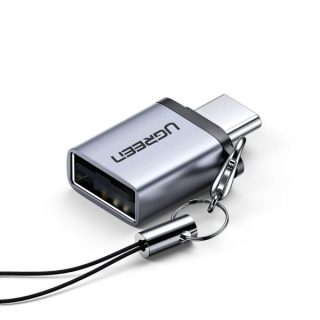 UGREEN Type C to USB 3.0 A Adapter Cable with Lanyard (Space Gray) – US270