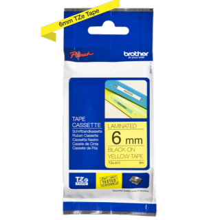 Brother TZe-611 Black On Yellow Tape - Kenya