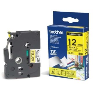 Brother TZE-631 12mm Black on Yellow Tape - Kenya